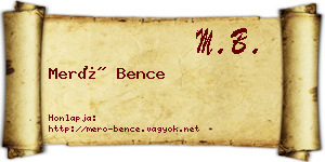 Merő Bence névjegykártya
